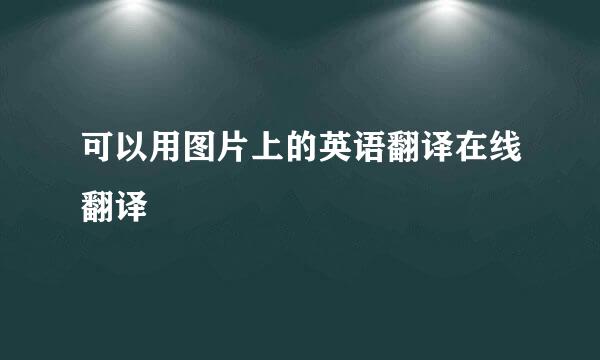 可以用图片上的英语翻译在线翻译