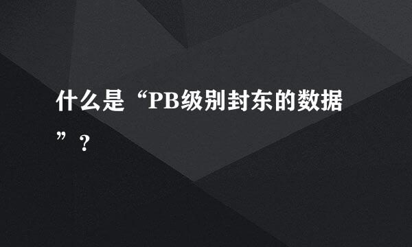 什么是“PB级别封东的数据”？