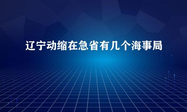 辽宁动缩在急省有几个海事局