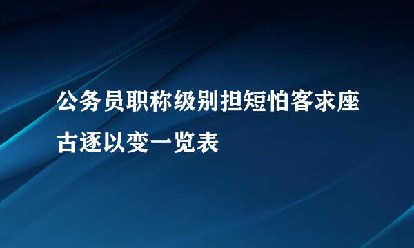 公务员职称级别担短怕客求座古逐以变一览表