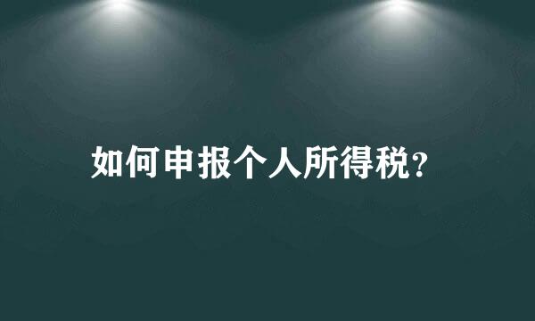 如何申报个人所得税？