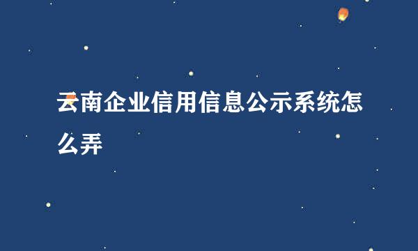 云南企业信用信息公示系统怎么弄