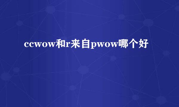 ccwow和r来自pwow哪个好