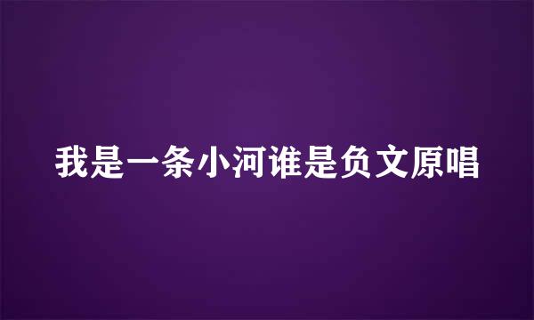 我是一条小河谁是负文原唱