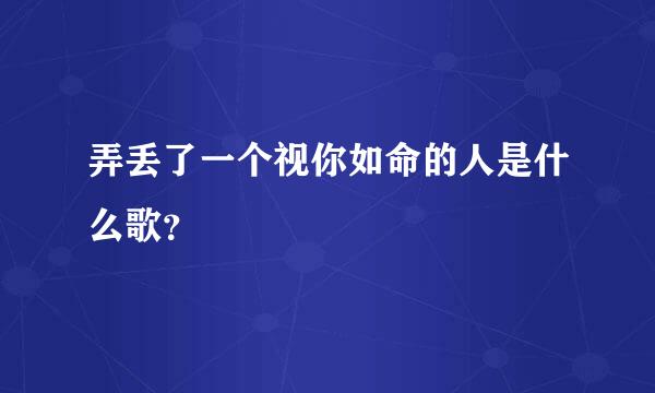 弄丢了一个视你如命的人是什么歌？