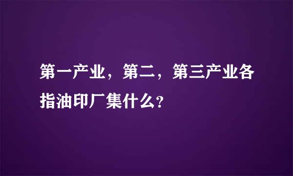 第一产业，第二，第三产业各指油印厂集什么？