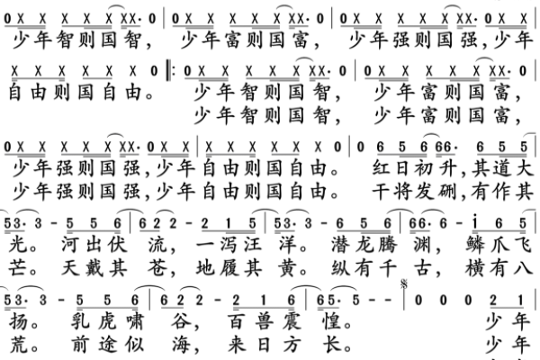 少年中国说简谱