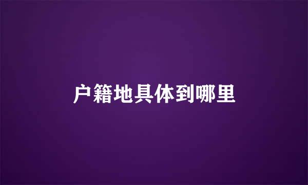 户籍地具体到哪里