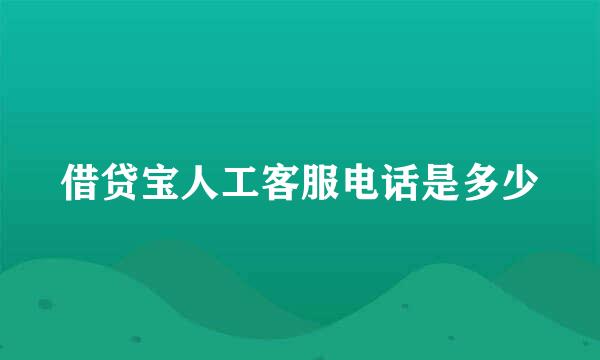 借贷宝人工客服电话是多少