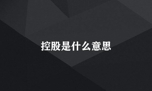 控股是什么意思