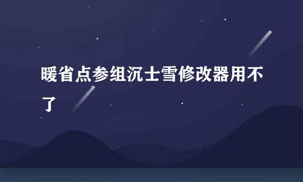 暖省点参组沉士雪修改器用不了