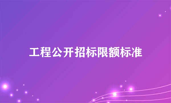 工程公开招标限额标准