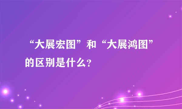 “大展宏图”和“大展鸿图”的区别是什么？