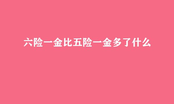 六险一金比五险一金多了什么