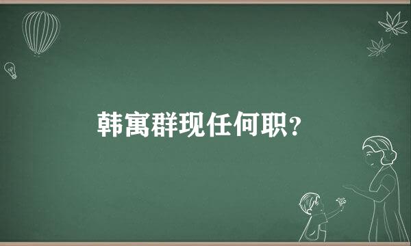 韩寓群现任何职？