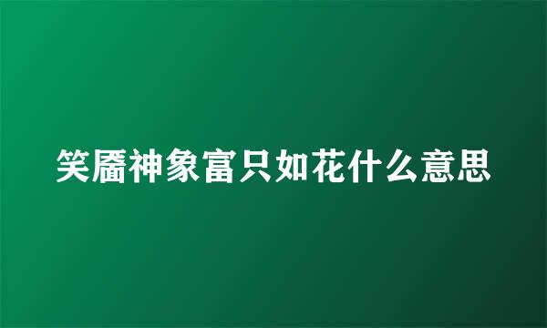 笑靥神象富只如花什么意思