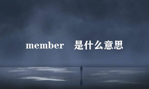 member 是什么意思