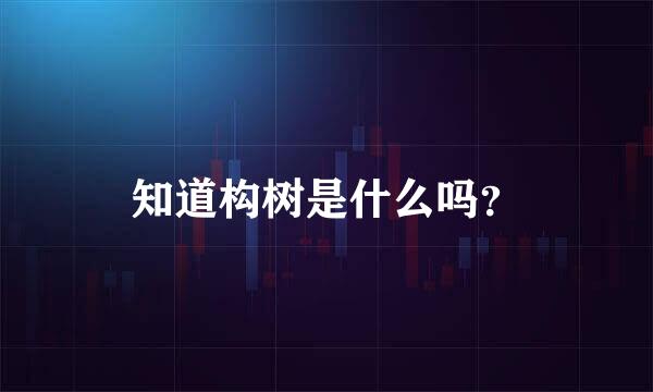 知道构树是什么吗？