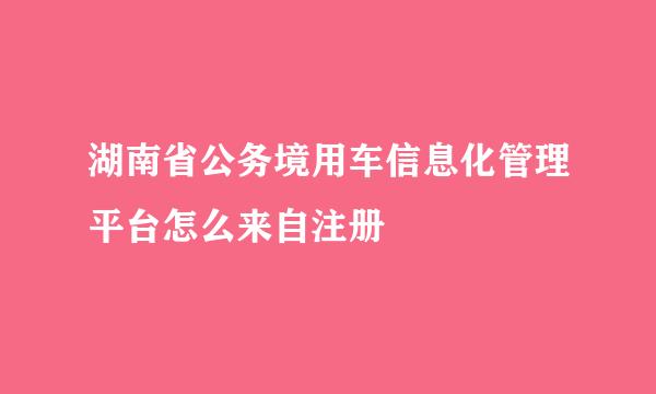 湖南省公务境用车信息化管理平台怎么来自注册