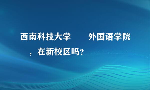 西南科技大学  外国语学院 ，在新校区吗？