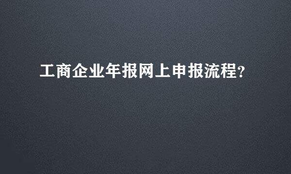 工商企业年报网上申报流程？