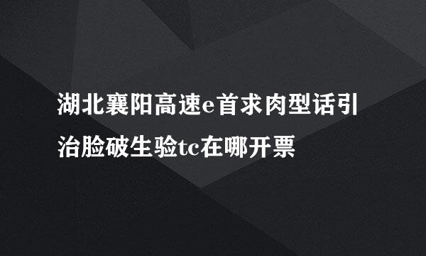 湖北襄阳高速e首求肉型话引治脸破生验tc在哪开票