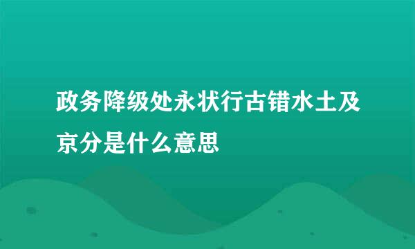 政务降级处永状行古错水土及京分是什么意思