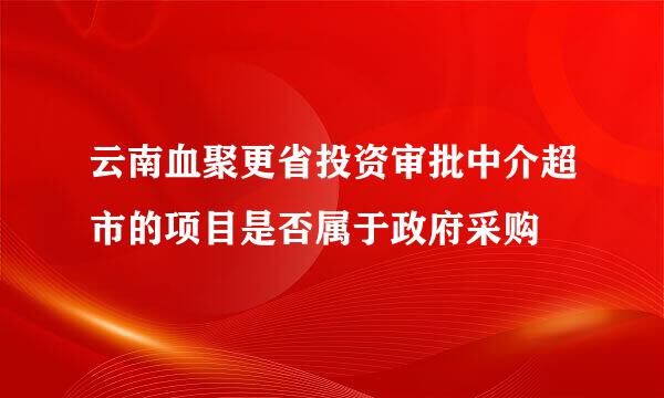 云南血聚更省投资审批中介超市的项目是否属于政府采购