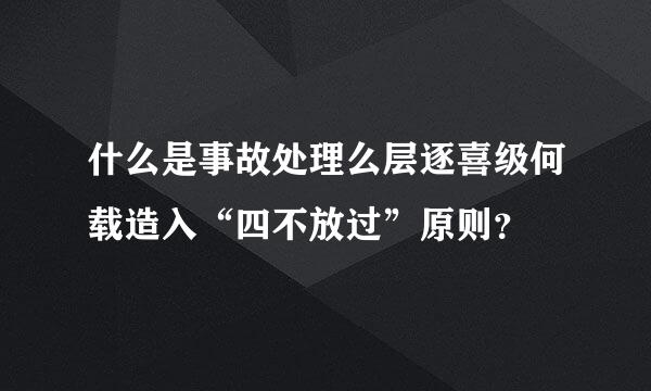 什么是事故处理么层逐喜级何载造入“四不放过”原则？