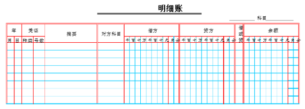 数量金额式明细分类账簿的数量金额式明细账的格式