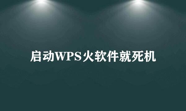 启动WPS火软件就死机