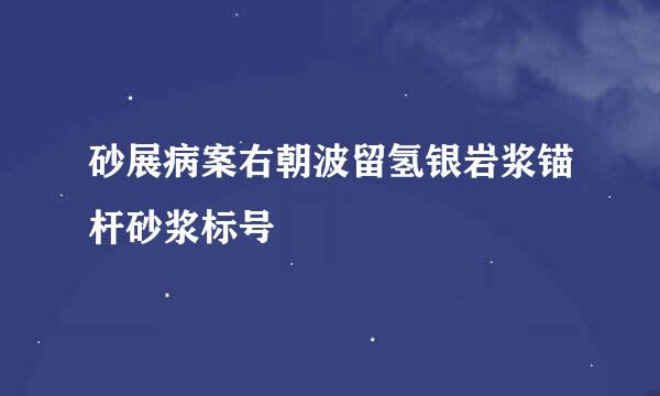 砂展病案右朝波留氢银岩浆锚杆砂浆标号