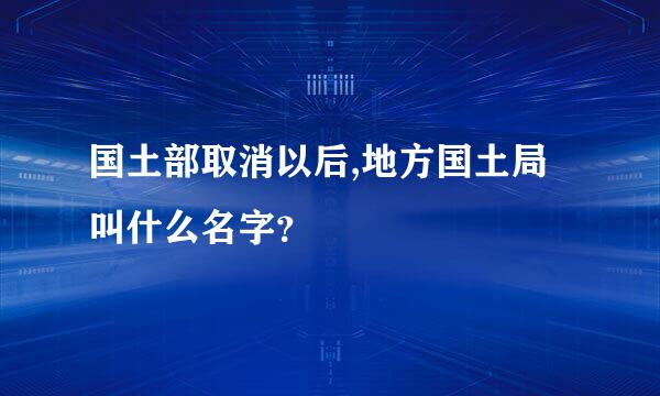 国土部取消以后,地方国土局叫什么名字？