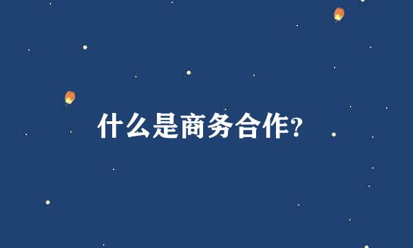 什么是商务合作？