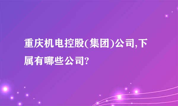 重庆机电控股(集团)公司,下属有哪些公司?