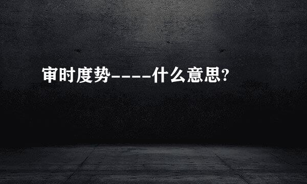 审时度势----什么意思?