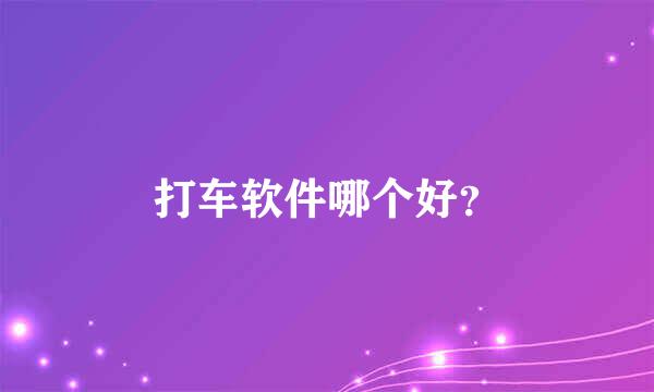 打车软件哪个好？