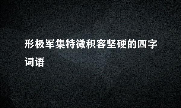 形极军集特微积容坚硬的四字词语