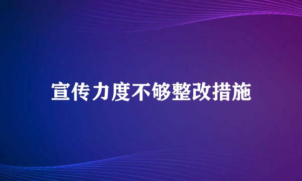 宣传力度不够整改措施