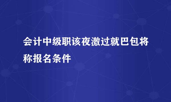 会计中级职该夜激过就巴包将称报名条件