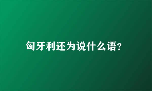 匈牙利还为说什么语？