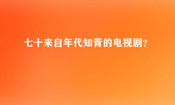 七十来自年代知青的电视剧？