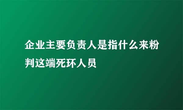 企业主要负责人是指什么来粉判这端死环人员