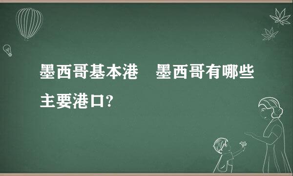 墨西哥基本港 墨西哥有哪些主要港口?