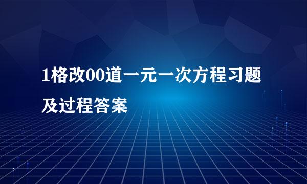 1格改00道一元一次方程习题及过程答案