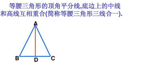 等腰三角形三线合一是哪三线??