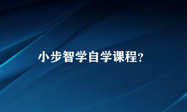 小步智学自学课程？