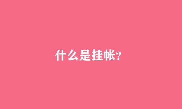 什么是挂帐？