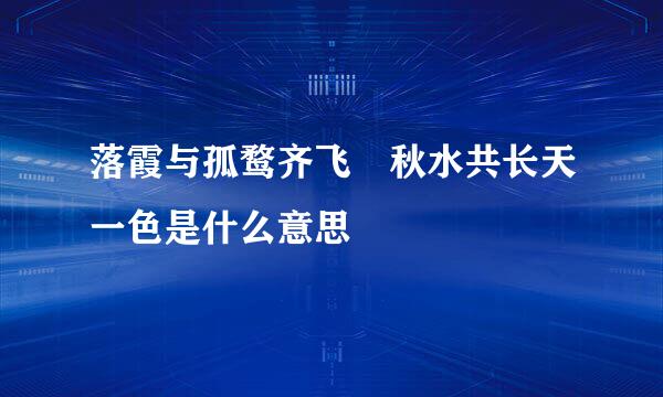 落霞与孤鹜齐飞 秋水共长天一色是什么意思