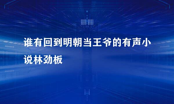 谁有回到明朝当王爷的有声小说林劲板